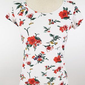 HDM White Floral Short Sleeve Tee